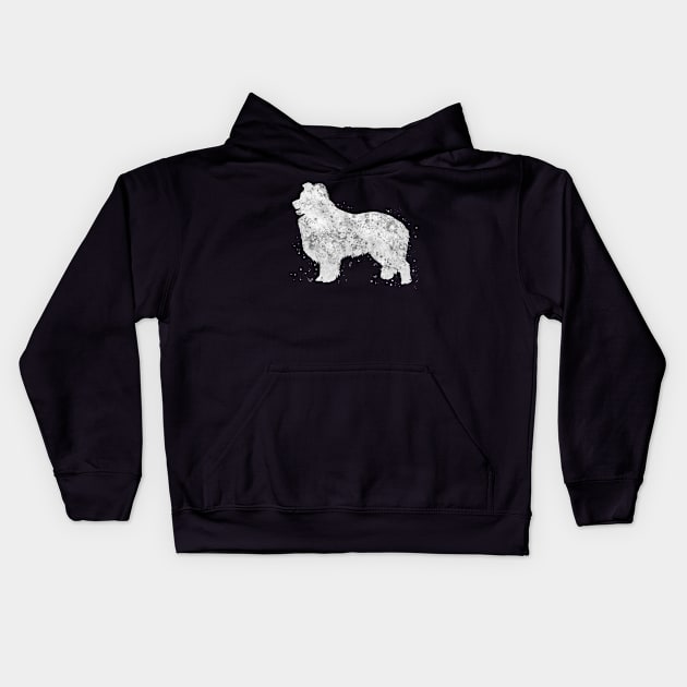 Border collie dog Kids Hoodie by Yahya Art